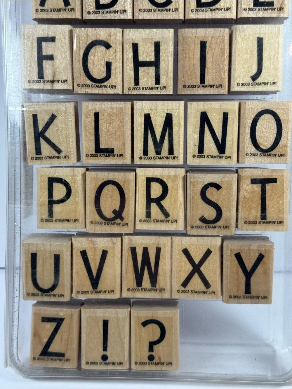 Stampin' Up! Wood Alphabet Stamp Set - Black on Natural Wood